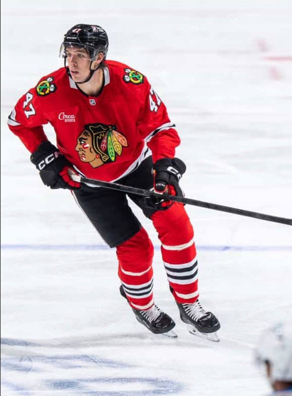 Taige Harding in his professional hockey uniform